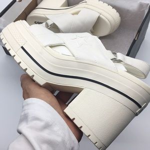 converse one star heel sandals
